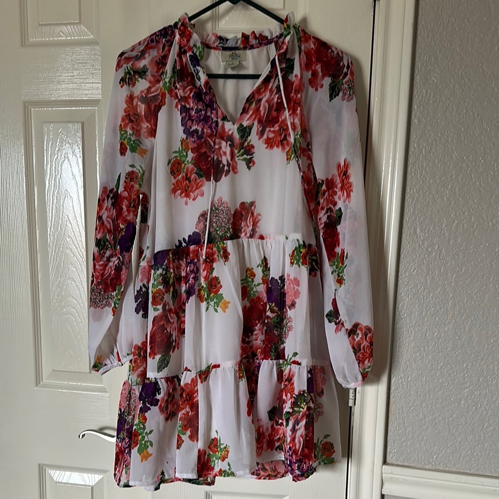 Vibrant Floral Chiffon Dress